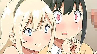 エロアニメ：ビッチ友達のパイズリフェラコキを見て濡れちゃった黒髪JKが処女卒業4Pしてる件ｗｗ