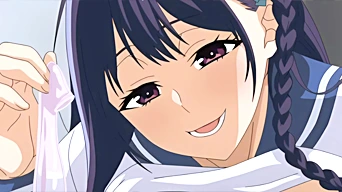 エロアニメ：朝から学校で一発キメてこの顔ｗｗ超絶スケベなヤリマンJKがラブホでハメ撮りセックスしてるんだがｗｗ