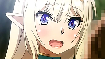 エロアニメ：妹の結合部を見せつけられておマンコが濡れちゃった巨乳エルフがもじもじしながらおねだりしてきて。。。